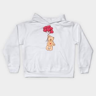 Valentine's Day - Bear with Hearts Kids Hoodie